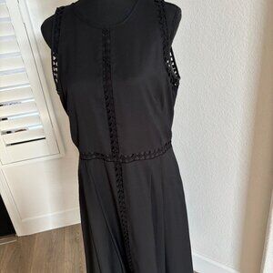 Ann Taylor NWT Black Dress with unique lattice trim